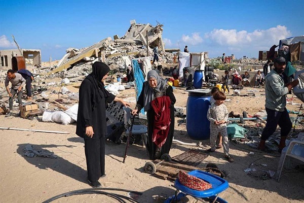 Destruction in Rafah, southern Gaza, as a result of Israeli bombings