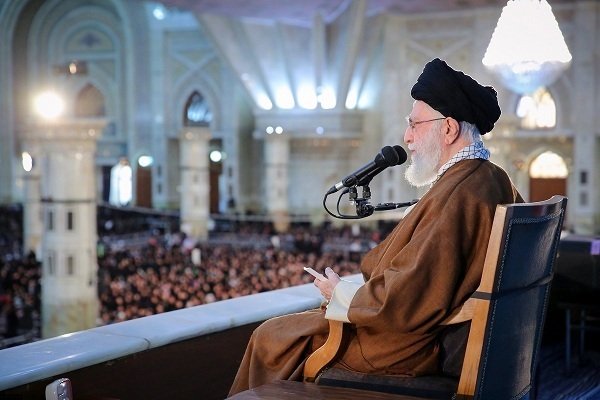 Leader of the Islamic Revolution Ayatollah Seyed Ali Khamenei delivering a speech at an event marking the demise anniversary of Imam Khomeini (RA)