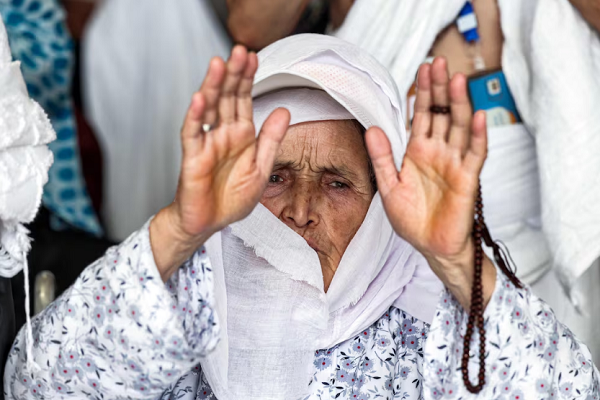 A Hajj pilgrim in Mecca