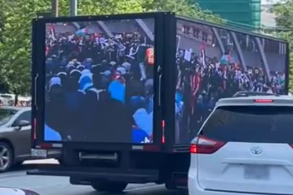 Toronto police's hate crimes unit is investigating a white truck displaying anti-Muslim messaging as it drives around the city.