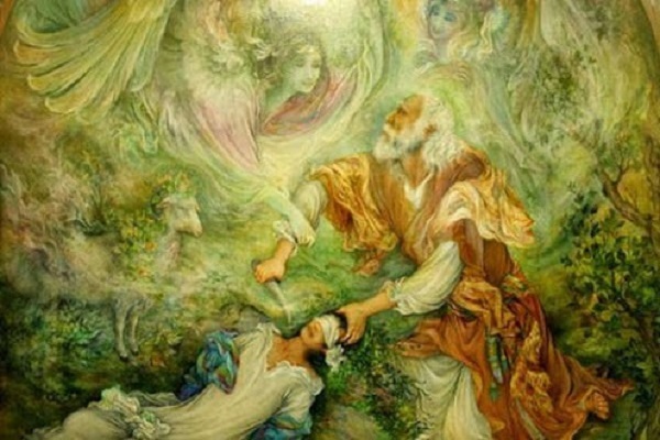 Prophet Abraham (AS) sacrificing his son Ismail (AS)