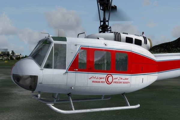 A helicopter of the Iranian Red Crescent Society (IRCS)