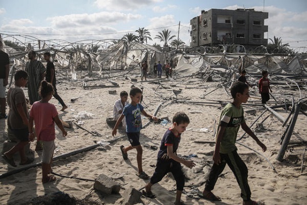 Dozens killed after people sheltering in tents in al-Mawasi in southern Gaza came under Israeli attack on September 10, 2024.