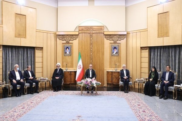 Iranian President Masoud Pezeshkian speaking in Tehran before taraveling to Baghdad on Wednesday, September 11, 2024.