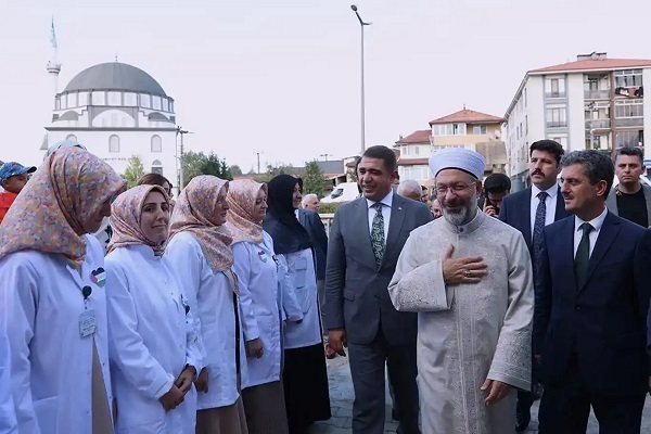 President of Directorate of Religious Affairs (Diyanet) Ali Erbas visiting the city of Duzce in northwestern Turkey