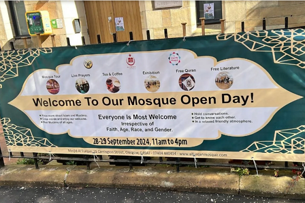 A Mosque Open Day event is planned in Glasgow, Scotland on September 28-29, 2024