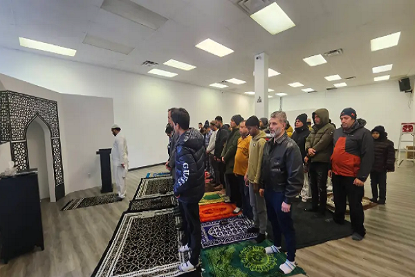 Muslims in Morden, Canada’s Manitoba, praying in the city’s first mosque.