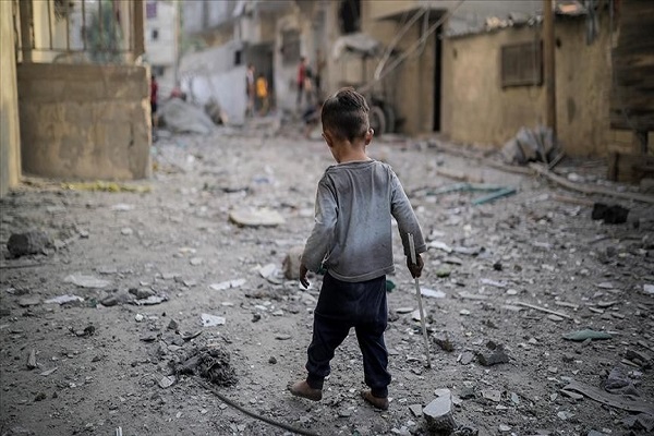 A child in the ruins of Gaza