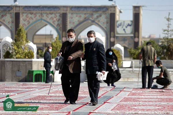 Visually impaired in Imam Reza Shrine