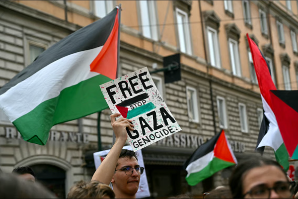 A pro-Palestine rally in Italy.