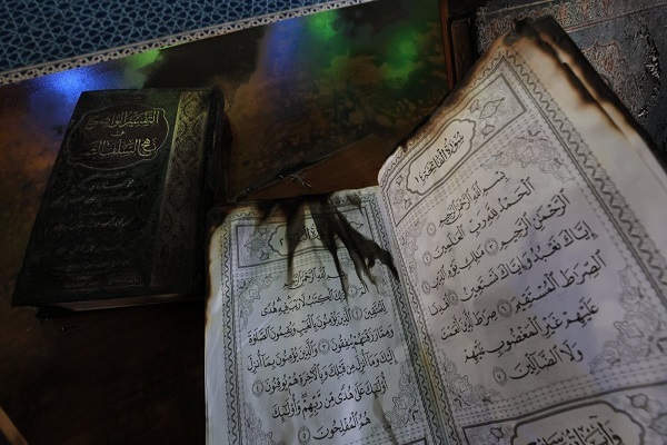 Illegal Israeli settlers vandalized a mosque in the West Bank town of Deir Istiya on November 13, 2025, setting parts of the interior ablaze and destroying several copies of the Quran.
