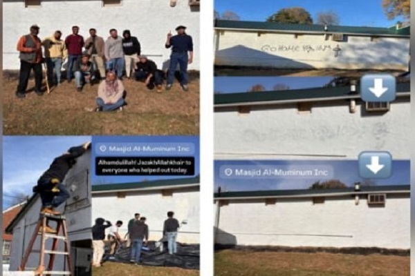 The North Carolina office of the Council on American-Islamic Relations (CAIR) joined community members in helping to paint over hate vandalism targeting a mosque in that state.