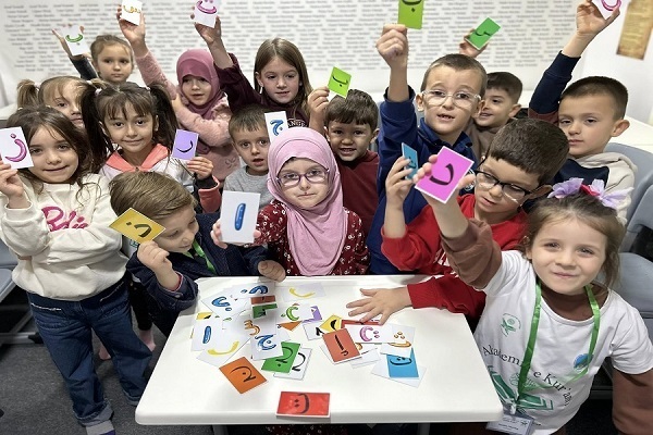 Children learning the Quran at the “Little Memorizers” Academy in Pristina, the capital of Kosovo.