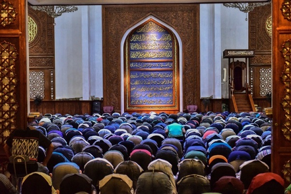 Worshippers at a mosque in the Maldives