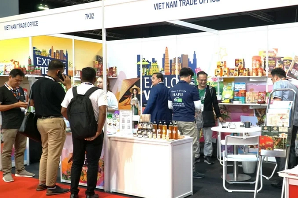 The booth of the Vietnam Trade Office in Malaysia at the Malaysia International Halal Showcase 2024