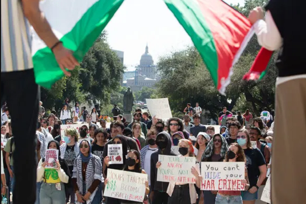 A pro-Palestine rally in the US