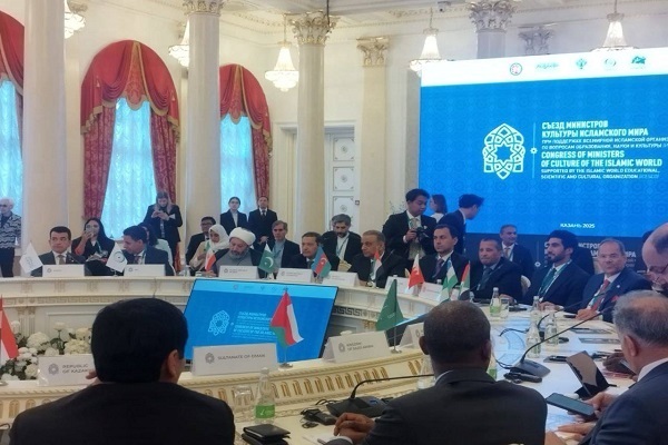 Hojat-ol-Islam Mohammad Mehdi Imanipour, the head of the Islamic Culture and Relations Organization (ICO) addressed a meeting of the culture ministers of the Organization of Islamic Cooperation (OIC), held in Kazan, the Russian Republic of Tatarstan, on May 15, 2025.