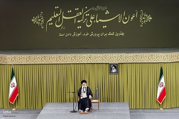 Leader of the Islamic Revolution Ayatollah Seyed Ali Khamenei met with a number of teachers and educators from across the country on May 17, 2025 in the Imam Khomeini (RA) Hussainiyah.