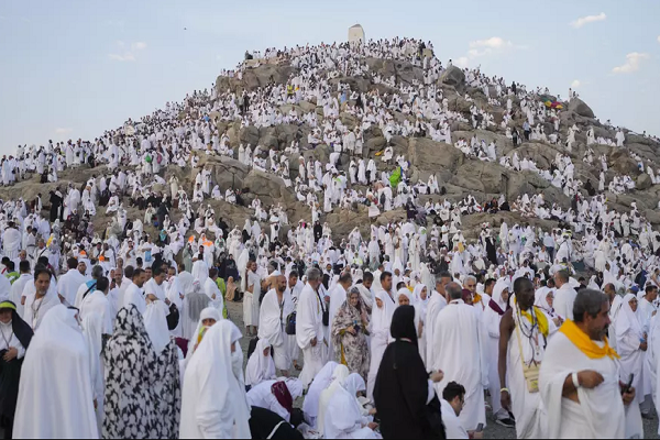 Pilgrims performing the rituals of Hajj