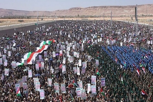 People in Saada, northwest Yemen, staged a massive rally on Friday, May 30, 2025, in support of the Gaza Strip and Palestine.
