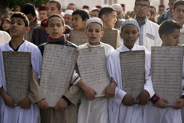 Students of a traditional Quranic school in Morocco