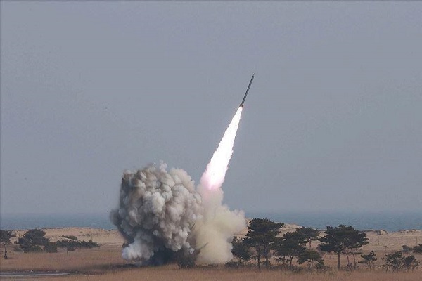 A missile launched by Yemeni forces