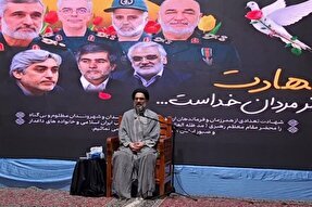 Ayatollah Seyed Mohsen Taheri, the representative of Golestan province in Iran’s Assembly of Experts, speaking at an Eid al-Ghadir celebration in the northeastern city of Gorgan Saturday night, June 14, 2025.