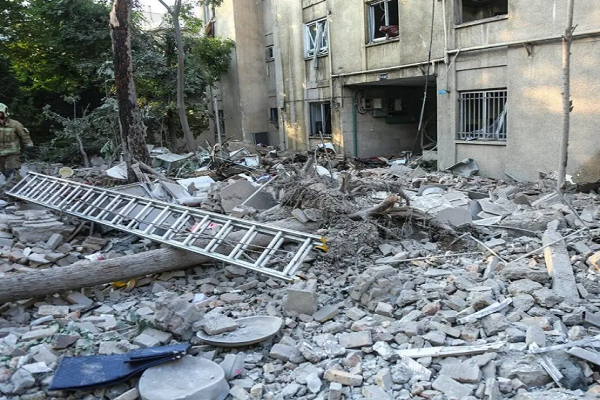 Aftermath of an Israeli attack on a building in Iran