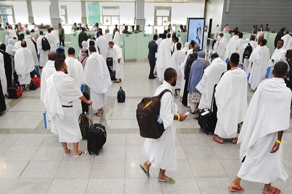 Umrah pilgrims at Jeddah Airport in Saudi Arabia