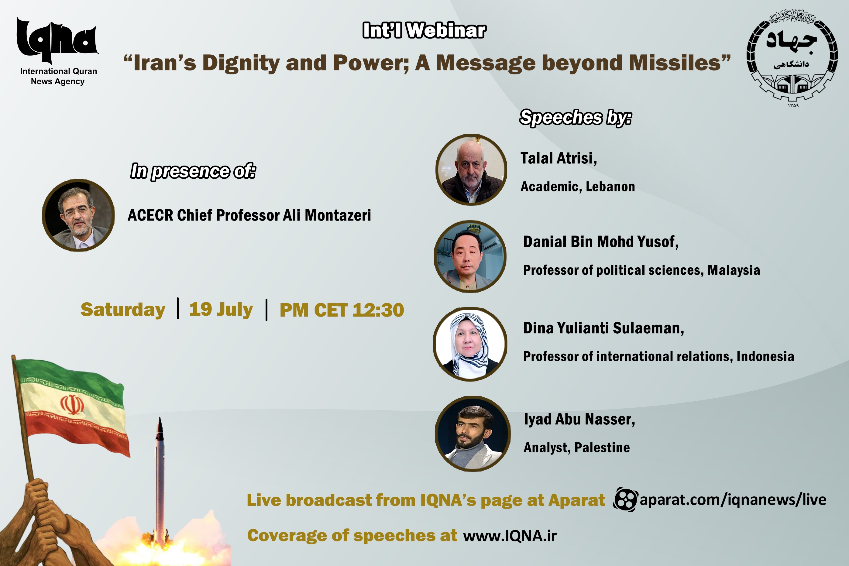 Webinar to Discuss Aspects of Iran’s Response to Israeli Aggression