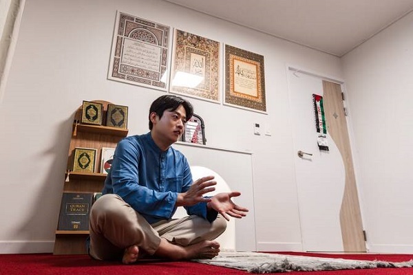 Nasir Hong-suk Seong, 35, a Korean fish farm operator who converted part of his home into a musalla