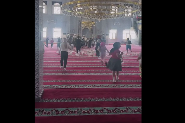 Children at a mosque in Turkey