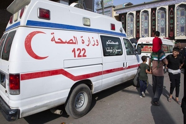 An ambulance deployed in Najaf, Iraq, to serve Arbaeen pilgrims