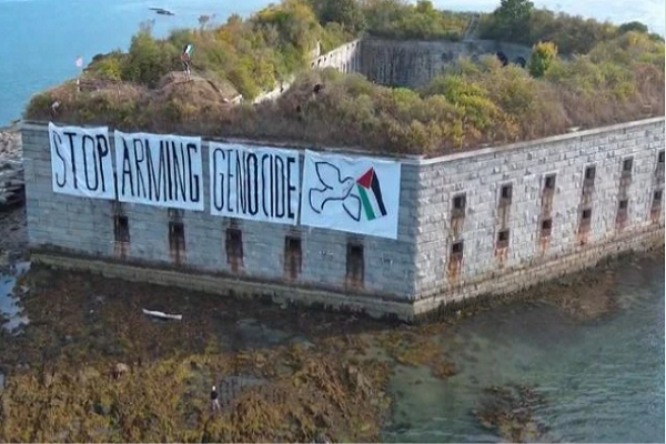 Mainers took to the sea in solidarity with Gaza on September 28, 2025.