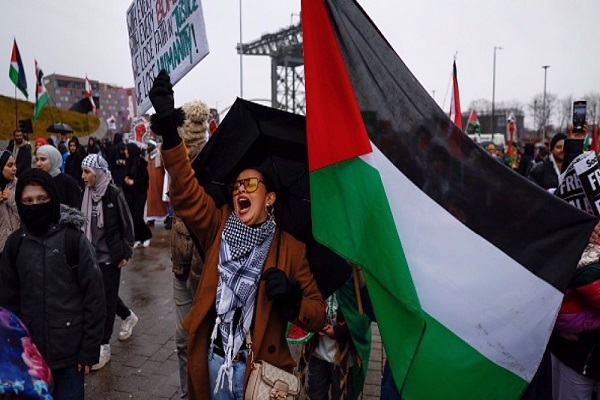 A rally held in Scotland in support of Palestine.