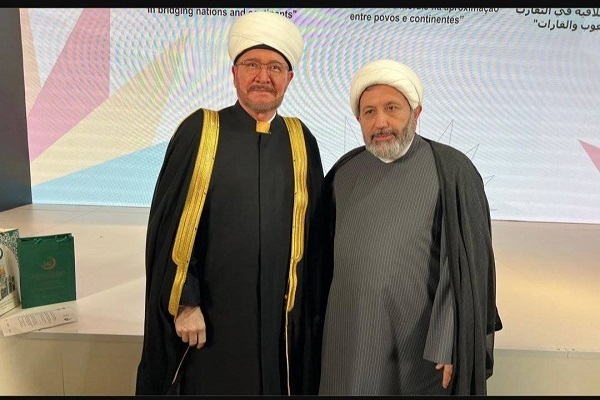 Grand Mufti of Russia Sheikh Ravil Gaynutdin and Head of the Islamic Culture and Relations Organization (ICRO) Hojat-ol-Islam Mohammad Mehdi Imanipour met in Rio de Janeiro, Brazil (September 2025)