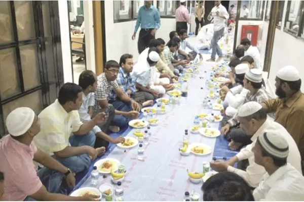 Muslims break their fast after Maghrib Adhan in Ramadan.