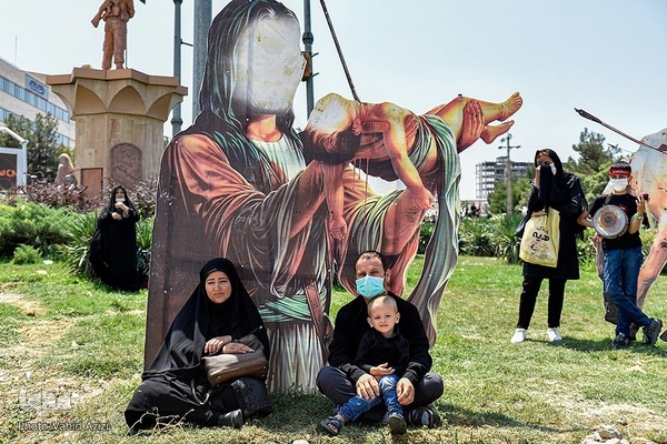 Mourning processions in Bojnurd, northeast Iran