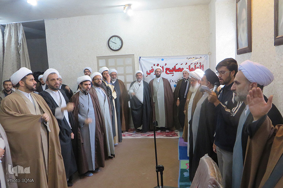 گردهمایی طلاب و روحانیون لرستان در محکومیت اعدام شیخ نمر/مدرسه کمالیه خرم آباد
