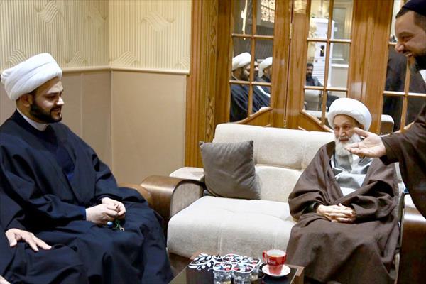 ديدار دبیرکل نُجَباء با رهبر شیعیان بحرین + تصاویر