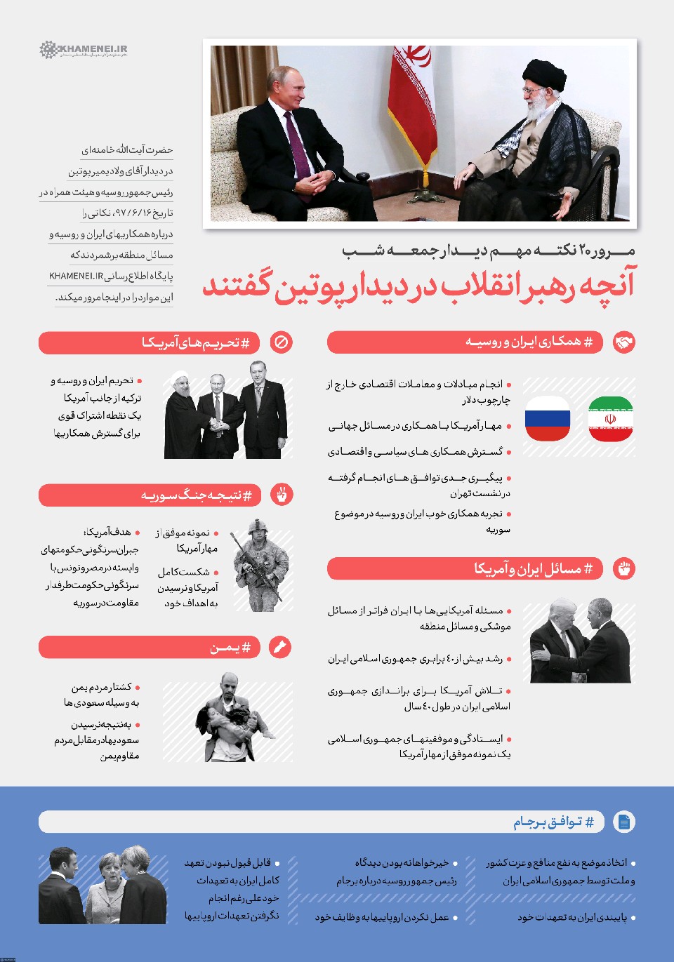 اینفوگرافیک/ آنچه رهبرانقلاب در دیدار پوتین گفتند