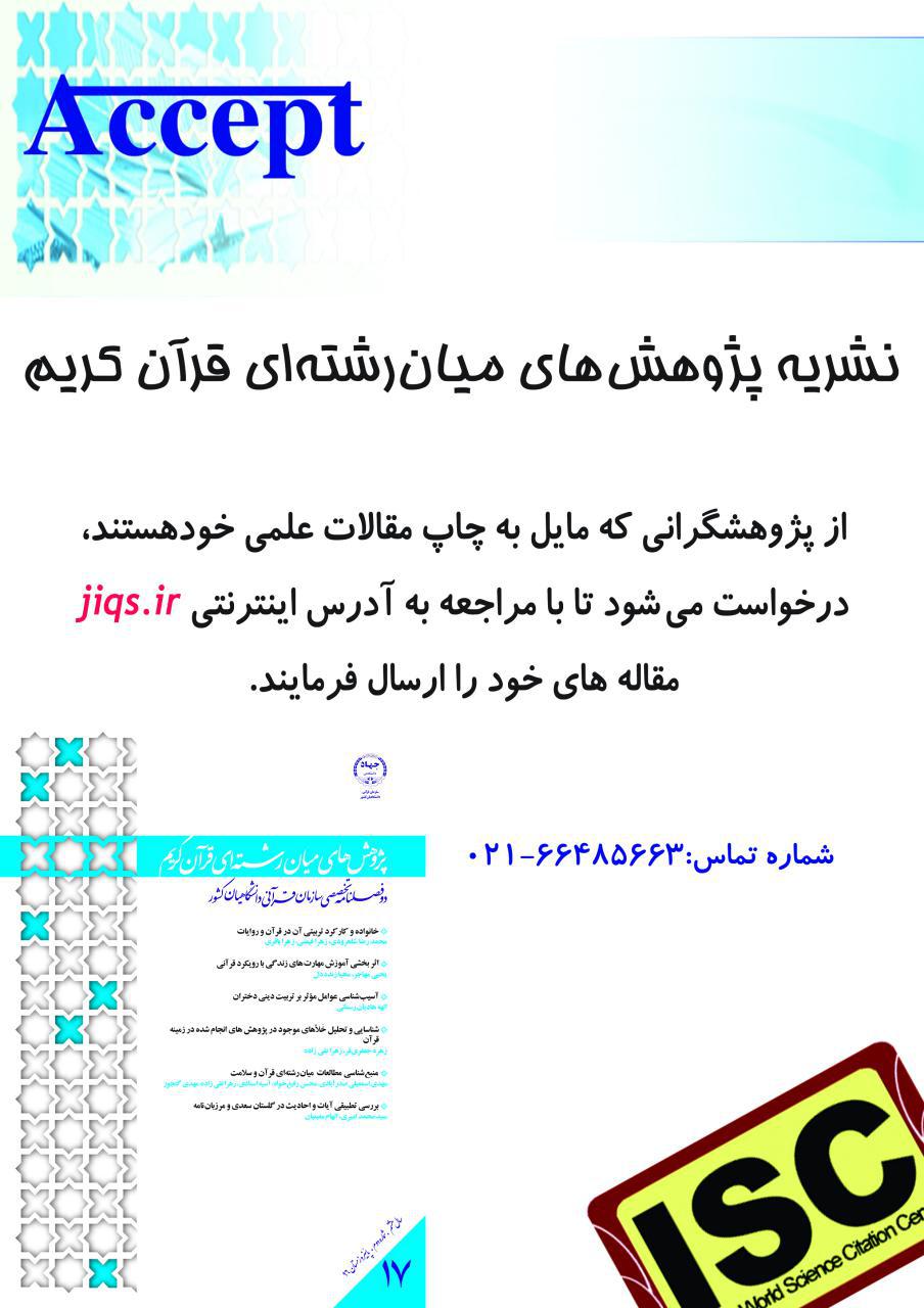 فراخوان چاپ مقالات در نشریه پژوهش‌های میان‌رشته‌ای قرآن کریم