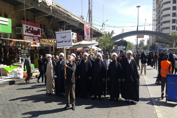 تصاویری از راهپیمایی حسینی قرآنیان بغداد