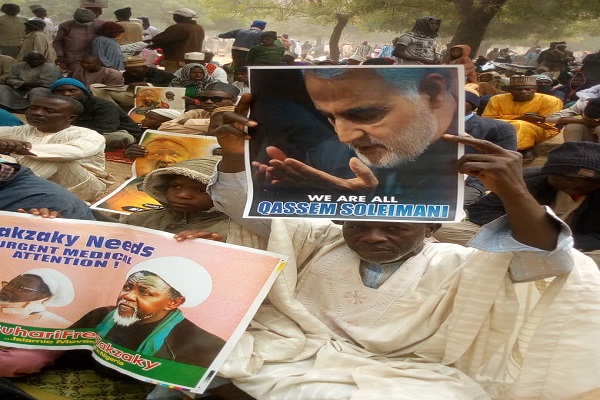 تظاهرات شیعیان نیجریه در گرامی‌داشت یاد شهید سلیمانی