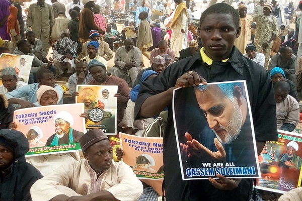 تظاهرات شیعیان نیجریه در گرامی‌داشت یاد شهید سلیمانی