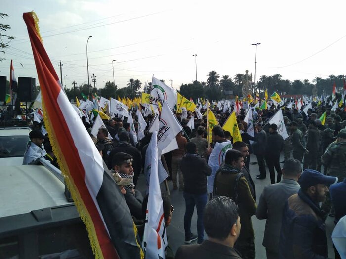 گزارش لحظه به لحظه از مراسم وداع با شهدای مقاومت در عراق گزارش لحظه به لحظه از مراسم وداع با شهدای مقاومت در عراق