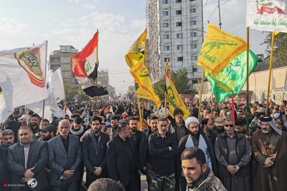 مراسم وداع با سردار دلها و شهدای مقاومت در عراق مراسم وداع با سردار دلها و شهدای مقاومت در عراق