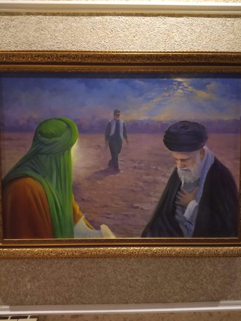 سردار سلیمانی در نقاشی هنرمند آذربایجانی + عکس سردار سلیمانی در نقاشی هنرمند آذربایجانی + عکس