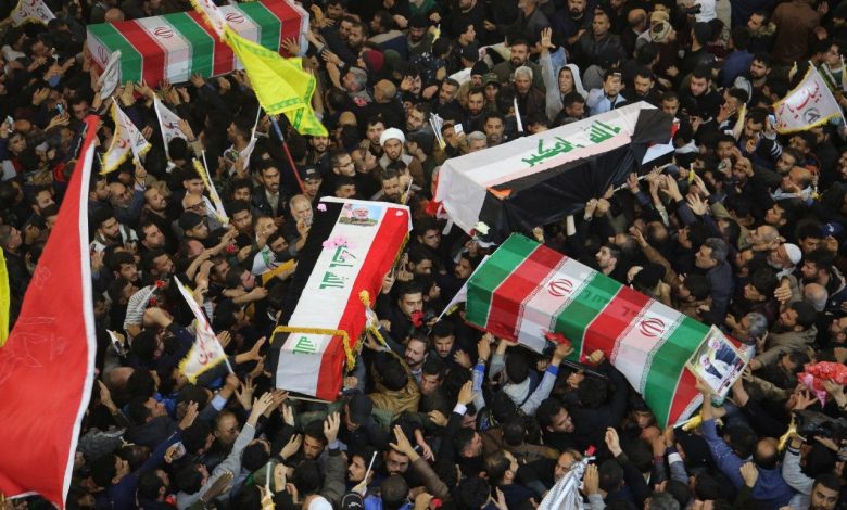 مراسم وداع با سردار دلها و شهدای مقاومت در عراق مراسم وداع با سردار دلها و شهدای مقاومت در عراق