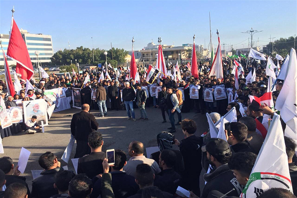 مشارکت نیم میلیون نفری مردم بصره در مراسم تشییع ابومهدی